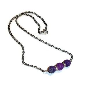 Gemstone Bar necklace Purple Dragon Vein